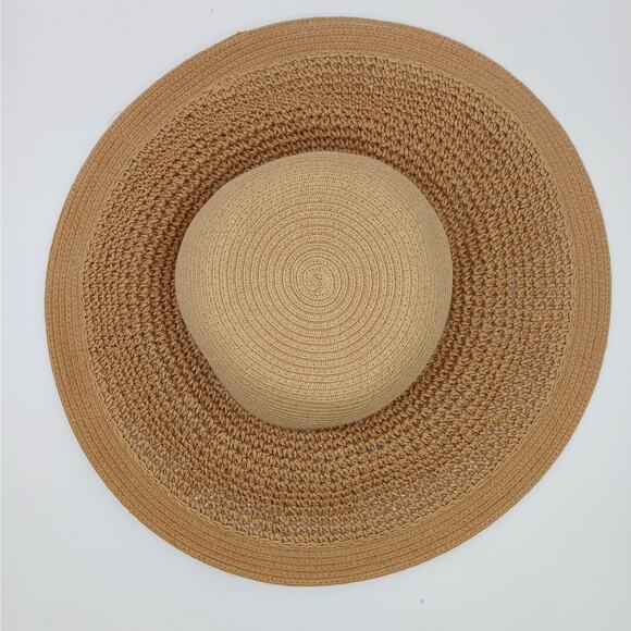 NWT J. CREW One Size Packable Wide Brim Dusty Dune Textured Summer Straw Hat Tan - Picture 10 of 10